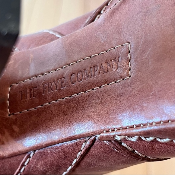 Frye Frankie Buckle Tall Knee High Leather Brown Boots Women’s Size 7.5 - Picture 11 of 12